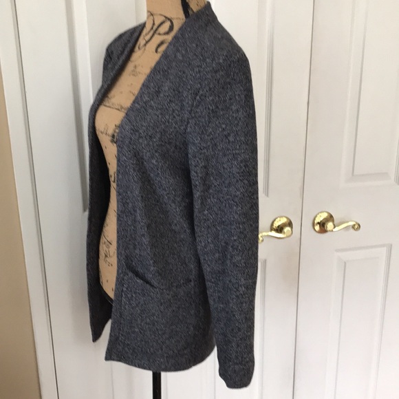 COS Long heathered navy linen cotton Cardigan S - Picture 4 of 9